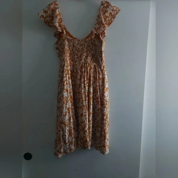 Old Navy Cami fit & Flare Ditsy Floral yellow Ruffle Fit & Flare dress M Spring - Picture 8 of 10